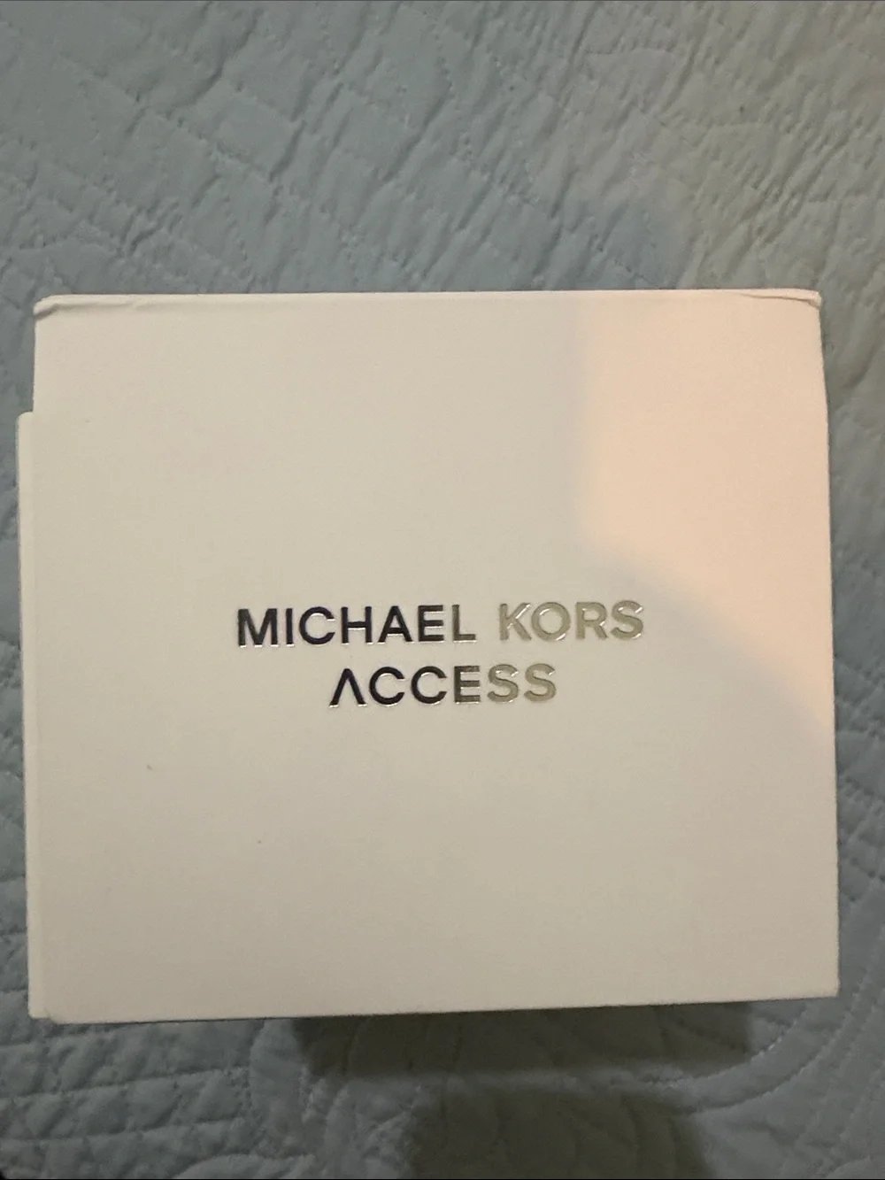 Michael Kors Silver Smartwatch with Blue Digital Dial and Crystal Accents